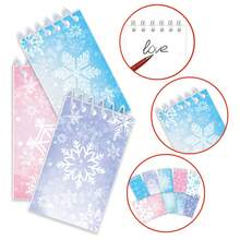 12 件雪花螺旋笔记本、学生笔记本、单词笔记本、螺旋笔记本、材料笔记本、便签本、学校用品、学生奖品、派对便签本、返校用品、圣诞便签本 - 彩色 - 查看 5