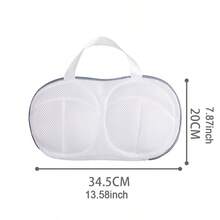 2 piezas Bolsas de lavado de sujetador para ropa delicada en lavadora doméstica - Bolsas de malla premium para lavar sujetadores que protegen de deformación, enganches y enredos, diseño suave, transpirable y que preserva el color; ideal para ropa interior diaria, lencería, sujetadores deportivos; accesorio de cuidado ligero y que mantiene la forma para el guardarropa de primavera - Blanco - Ver 2
