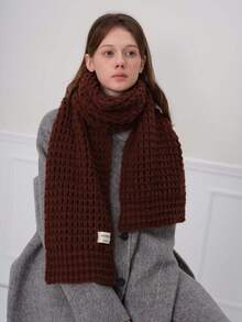 1 szt. Damski, jednolity kolor, uroczy, krótki, dzianinowy szalik/ocieplacz na szyję, odpowiedni na wyjścia, do codziennych dojazdów, jesień/zima