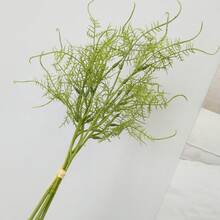 1/3/6株装 14英寸人造蕨类植物带草，仿真绿植，适用于墙面、客厅、卧室、婚礼、派对装饰、桌面摆设。家居、书桌、厨房、婚礼、餐桌、中心装饰、办公室、花园、户外、房屋、庭院装饰，四季皆宜。 - 綠色 - 查看 4