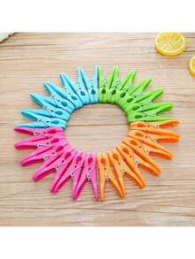 12 piezas Pinzas para la ropa, perchas de plástico, ganchos para tender la ropa, pinzas para toallas, accesorios de almacenamiento para el hogar