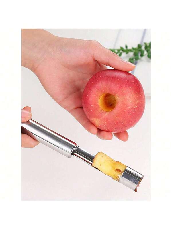 1 pezzo Scavino per frutta in acciaio inossidabile, attrezzo argentato per svuotare le mele, accessorio multifunzionale da cucina