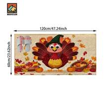 1 pieza Felpudo antideslizante con diseño de pavo de otoño de Acción de Gracias, felpudo antideslizante de fibra súper, adecuado para decoración de fiestas festivas, cocina, baño, comedor, dormitorio, puede ser un regalo de Acción de Gracias