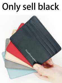 Suport de card cu mai multe sloturi pentru carduri, pentru husă de card compactă din piele PU neagră, portofel pentru carduri, pentru uz zilnic, design practic: sloturi multiple pentru carduri de credit, carduri de identitate, carduri bancare, bani pentru permis de conducere; piele PU anti-zgârieturi pentru durabilitate, potrivit pentru lucrătorii la birou, studenți, cumpărători, navetiști, excursii la cumpărături, navete de afaceri.