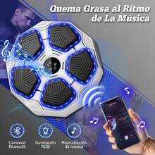 Modelo de Pared Grande, máquina de Boxeo Profesional, con Guantes de Boxeo, electrónica LED de Colores y Bluetooth, 9 velocidades y Modos, para niños y Adultos - Negro - Ver 5