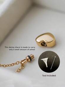 1pc Custom Engraved Urn Charm Necklace For Human Ashes Heart Urn Pendant Personalized Cremation Memorial Jewelry Urn For Dog Ashes Pet Loss Gift Christmas Gifts - Multicolor - View 3