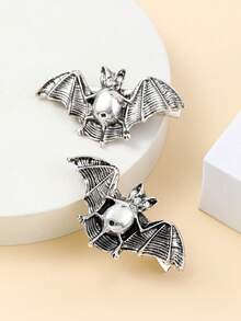 2个极简金属黑色蝙蝠造型发夹，多功能侧夹式发饰，女士爪夹发卡，学习用品