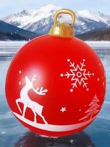 1 pezzo Palla di Natale gonfiabile gigante in PVC da 23 pollici, adatta per decorazioni per feste di Natale, giardino, prato o portico, decorazioni natalizie per la casa, decorazioni per la stanza, sfondi decorativi e regali di Natale.