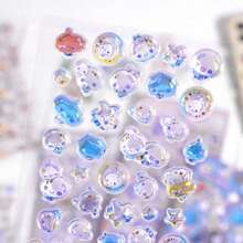 3D Cute Stickers, Reusable Cartoon Scene Stickers, Fun DIY Scrapbooking Planner Journal Notebook Laptop Phone Case Stickers, Adult Hollow Embossed Style