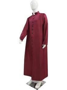 Men's Cassock Robe Church Robe Choir Minister Clergy Pulpit Liturgical 5 Colorshalloween - Dark Red - View 9
