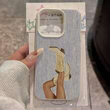 1pc Retro Red Striped Pattern TPU Material Phone Case Compatible With IPhone//Redmi/ 17 Pro MaxFOR-YOUR-BELOVED-PHONEFashionable - Kiểu 1 (1 cái) - Xem 3