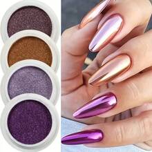 [Magic Chrome Powder] 24pcs/Set Chrome Nail Powder Magic Mirror Sanding Powder Chrome Pigment Metallic Pigment Hologram Flash Aurora Powder Spring Shiny Color Gel Polish DIY Nail Art Decoration