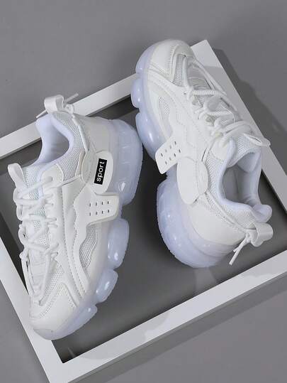 男士运动鞋时尚男士运动鞋系带鞋黑色个性化白色街头休闲鞋