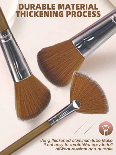 41件套奢华化妆刷套装，含便携化妆包、专业化妆刷和海绵，轻松打造精致妆容。套装包含：25支化妆刷、3个化妆海绵、3个迷你化妆海绵、3个三角粉扑、3个迷你气垫粉扑、1个发箍、2个刷架和1个刷子清洁工具。化妆刷套装，混合化妆工具，包含散粉刷、腮红刷、高光刷、眼影刷等，刷具齐全，化妆刷套装，完整化妆工具包。