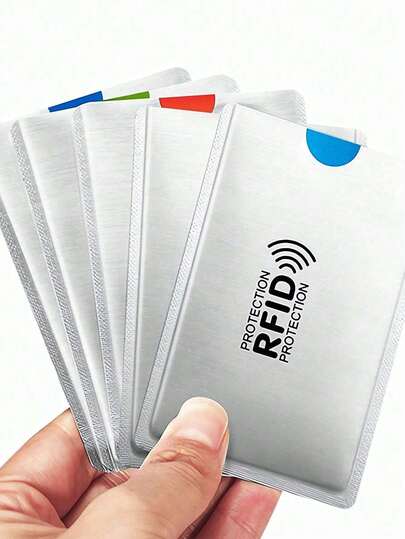 10pcs/20pcs RFID Silver Card Holder Protects Against Demagnetization Credit Card Bank Card Identity Card Holder Shields Against Scanning Anti-Magnetic Anti-Theft Anti-Skimming Card Cover Credit Card Sticker Card Sticker Card Cover Credit Card Cover Protector Sleeves Waterproof Card