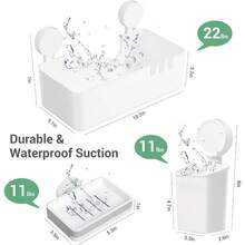Estantes de Regadera con Ventosa, Organizadores para Regadera con Ganchos sin Taladros, Colgante para Pared Accesorios Juego de 5 para Bao con Soportes para Cepillo, Jaboneras, Almacenamiento - 5 Piezas - Ver 8