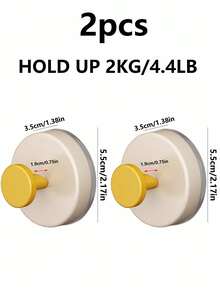 1 cái/2 cái/4 cái Móc cửa hút, keo dính chịu lực mạnh, không cần khoan lỗ, đặt chìa khóa ở lối vào, đặt đồ tạo tác, đặt mũ và dán đồ vật - Nhiều màu - Xem 16
