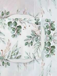 60/20PCS Disposable Paper Napkins With Green Foliage Eucalyptus Leaves Design,Western Food Party Printing Napkins For Birthday, Weddings, Holidays, Halloween, Christmas, New Year, Party Supplies,Supplies Table Decorations,13* 13 Inch