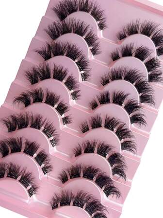 8 Pairs High - Quality Soft False Eyelashes, Natural 8D Fluffy & Voluminous Clusters, Clear Band Design, 10 - 20mm Wispy Lash Extensions, D - Curl Shape For DIY Looks, Ideal For Daily & Party Makeup Clear Invisible Band