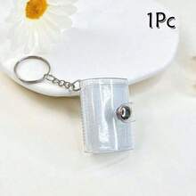 16 件 1 英寸闪光白色迷你相册钥匙扣，简约优雅学生证/卡夹相册 - 無色 - 查看 22