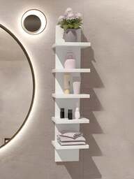 Multi-Layer Corner Shelf, Floating Corner Shelf, Wall-Mounted Storage Organizer Rack, Made Of PVC Material, Easy To Assemble, Multi-Layer Wall-Mounted Shelf, Suitable For Bedroom, Bathroom, Kitchen, Office, Living Room, Room, Bookshelf, Etc. An Ideal Choice For Autumn Decoration, Canvas Wall Art, Home Christmas Decoration, Outdoor Decoration, Wall Decoration, Home Decoration. Suitable For Placing Small Decorative Items (1 Pc). (High-Quality PVC Material, Non-Wooden - Waterproof And Easy To Clean)