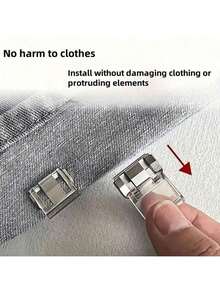 1/4/8pcs Set Invisible Pant Leg Shortener Clips, Seamless Hidden Buckle Closure Device To Prevent Pant Legs From Dragging, Suitable For Jeans And Casual Pants, Waterproof, Portable, Durable