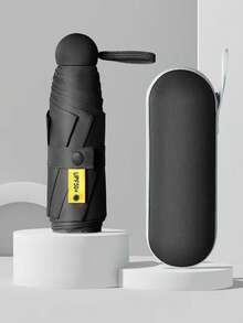 1 Stück kompakter Doppelnutzen-Regenschirm, tragbarer Mini-Sonnenschirm, UV-Schutz leichter Regenschirm