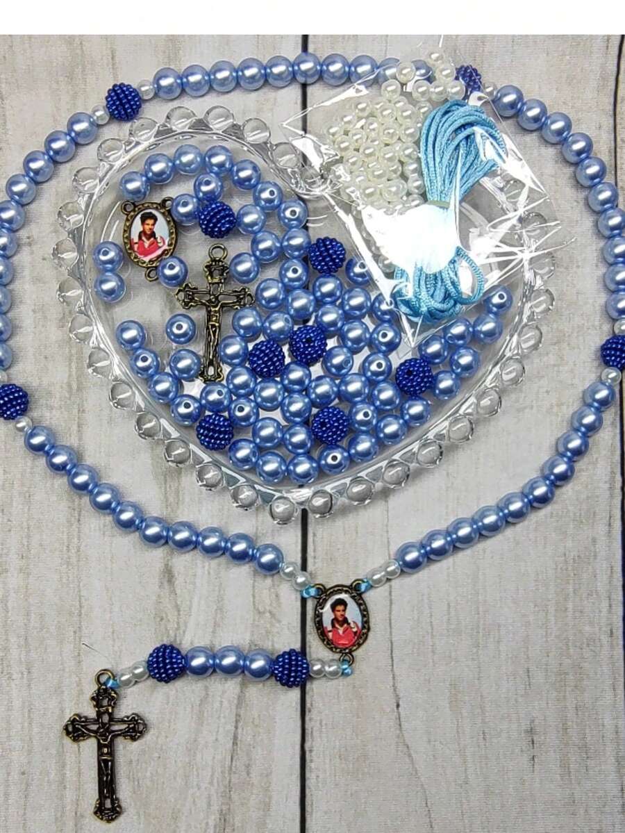 Alice's affection Rosary Assembly Kit With Casting And Resin For Adults, Jewelry, And Religious Items - Jeans Blue - View 1