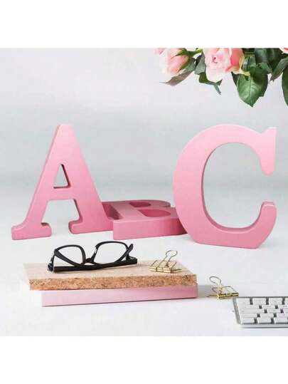 1pc Wooden 26 English Letters Wedding Props, Wooden English Letters LOVE Ornaments, Valentine's Day Decoration Wooden Ornaments, Creative Home Party Decorations, DIY English Letters LOVE Wooden Crafts, Suitable For Valentine's Day, Christmas, Halloween And Other Holiday Ornaments