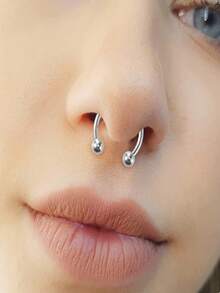 5pcs Stainless Steel Cute Septum Nose Hoop Rings Cartilage Horseshoe Earrings For Women Men Belly Lip Body Piercing Jewelry