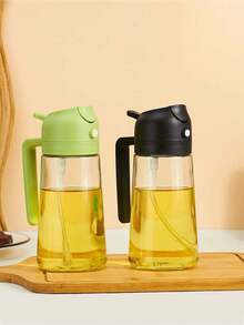 1 件自动开/关烹饪调味瓶、二合一喷油瓶、完美油量控制、防尘调味油瓶、酱油瓶、防漏大调味罐、耐高温玻璃油瓶、野餐露营烧烤用品、厨房用具 - 彩色 - 查看 5