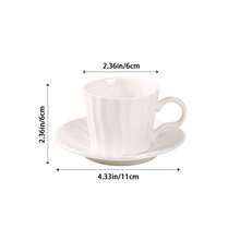 3oz/90ml Minimalist Ceramic Coffee Cup & Saucer Set, Suitable For Kitchen, Restaurant, Office, Tea Party, Arabic Coffee Cup, Espresso Cup, Tea Cup Set