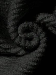 ANDREILEE 男士休闲纹理圆领毛衣，宽松保暖套头衫，适合春、秋、冬三季穿着。 - 黑色 - 查看 8