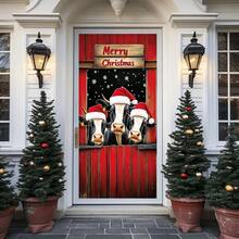 لوحة الباب الأبعاد، قطعة واحدة من ديكور ستارة باب المنزل بشكل بقرة عيد الميلاد الاحتفالي، مستلزمات الديكور الاحتفالي، ديكور متعدد الاستخدامات للداخل والخارج، لوحة باب رومانسية، لا تحتاج إلى كهرباء، متوفرة بأحجام متعددة - متعدد الألوان - مشاهدة 3
