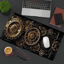 1pc Vintage Steampunk Gear Silicone Mouse Pad, Expanded Keyboard Desk Mat, High Definition Printing, Minimalist Style, Black Surface, Office & Gaming Accessory