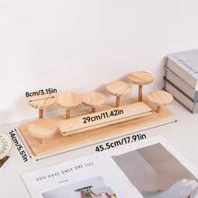 1pc Multi-Layer Solid Wood Desktop Storage Rack, Cosmetics And Perfume Display Rack, Succulent Storage Rack - Apricot - View 18