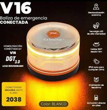 6 V16, Baliza de emergencia, luz de emergencia, DGT 3.0, baliza homologada y conectada a DGT 3.0, con geolocalización.