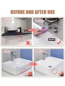 1卷3.8厘米宽白色地板密封胶带，防水防霉，适用于厨房、浴室、卫生间、家居装饰，易于使用，适合家居装饰、春季装饰、生日、毕业礼物、浴室配件、浴室工具 - 白色 - 查看 8