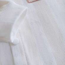 新生儿条纹简约英文字母刺绣前扣连体衣，婴儿长袖连体衣 - 杏色 - 查看 7