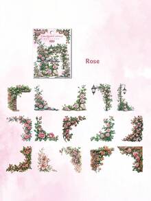 30 Pictures/Package Flower Series Corner Stickers Suitable For Collage Decorative Table Frames And Photo Frames Diary Border Self-Adhesive Paper,Sticked On Suitcase Computer Water Cup Mobile Phone Case Refrigerator Wall Helmet Cabinet Box Door Bed Guitar,Classroom Samolepky,School Supplies,Teacher Accessories