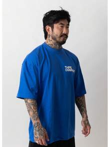 Oversized Company T-Shirt - Royal Blue - View 3