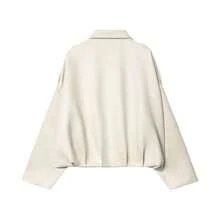 DEEKA Casual Versatile Suede-Like Bomber Jacket For Women, Spring/Autumn - Beige - View 2
