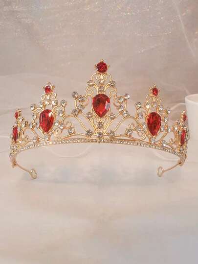 تاج أميرة كريستال ألماس أنيق - إكسسوار شعر من سبيكة لامعة للزفاف وأعياد الميلاد والمناسبات الخاصة، تيجان، تيارة، إكليل الرأس، تاج الشعر