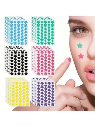 6/Pack Of 240 Star Stickers, Halloween And Christmas Decoration Stickers, Colorful Pentagram Stickers For Parties, Holiday Photo Decoration, Facial Decoration Stickers (1 Per Color), Only For Decoration (Not For Makeup), Makeup, Cheap, Room Decoration, Dressing Table, Travel, Bedroom, Makeup Accessories, Christmas Decorations Home Christmas Gifts Christmas Decor