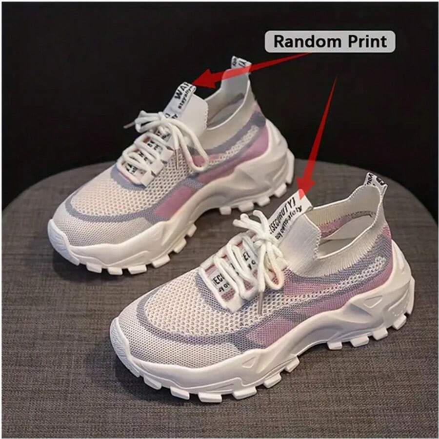 2025 Spring Women's Shoes Sports Shoes Women's Breathable Lightweight Sports Shoes - Stylish White And Pink Casual Running Shoes With Floral Embroidery - Durable Outdoor Hiking Shoes, Soft Fabric Lining, Suitable For All Seasons - 粉色 - 查看 1