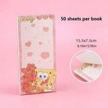 SpongeBob SquarePants 1pc SpongeBob & Patrick Long Memo Pad, Non-Sticky Cartoon Cute Student Notebook, Back To School, Perfect Party And Holiday Gift (Random Style) - Multicolor - View 11
