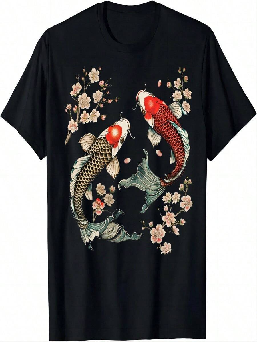 2025 Champion Tank Davis All Match American Fashion Brand Printed Men's And Women's Loose Summer Loose Short Sleeve T Shirt - 黑色 - 查看 1