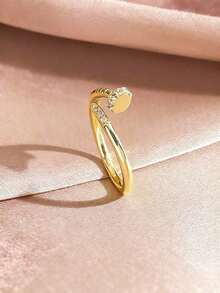 Rundraw 2026 New Adjustable Gold Ring With Zirconia Stone, Suitable For Men And Women, Ideal As Party And Holiday Gift, Luxury Jewelry Choice For Couples And Wives, Christmas And New Year Gift - 鐘 - 查看 2