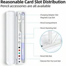 USTIYA Funda de transporte magnética para lápiz compatible con Apple Pencil 2da generación y 1ra generación caja de almacenamiento de lápiz para accesorios de lápiz  Galaxy Tab S Blanco - como en la foto - Ver 2