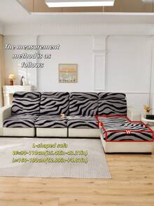 1 件柔软毛绒布艺防宠物沙发座套，斑马纹，多色，厚植绒提花斑马纹设计，适用于沙发座套/靠背套，秋冬 - 彩色 - 查看 18